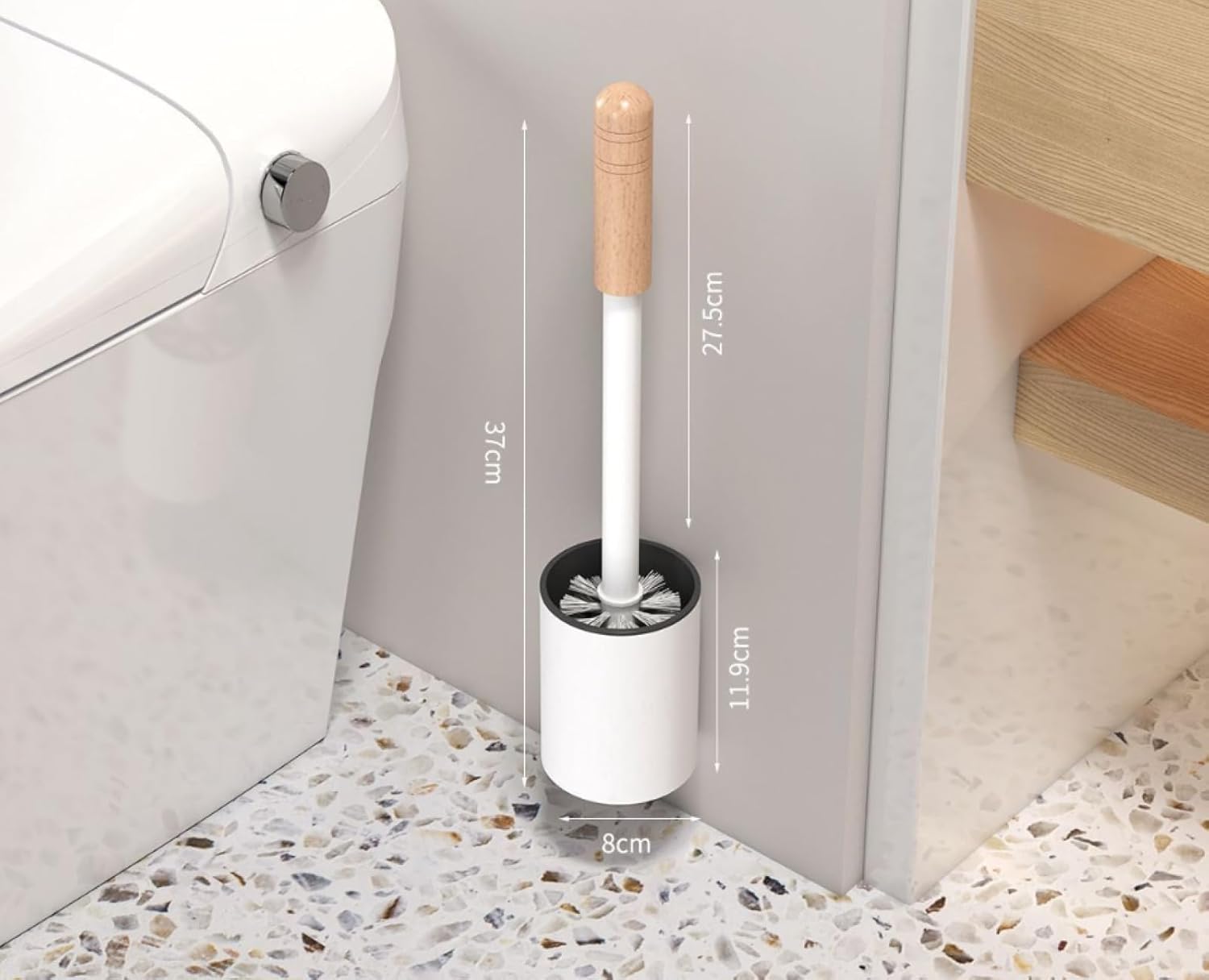 YEAMKE Toilet Brush with Removable Handle and Soft Bristles 1