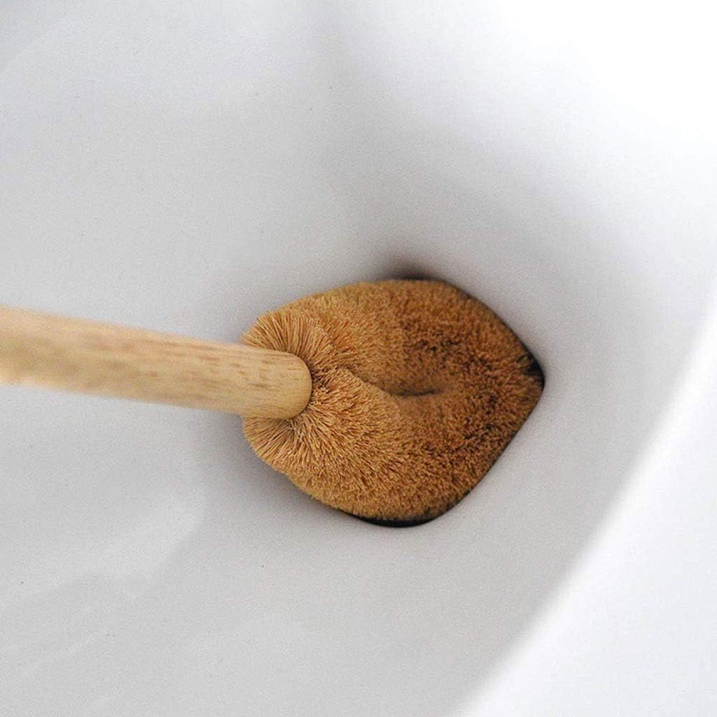 Natural Coconut Fiber Toilet Brush with Wooden Handle