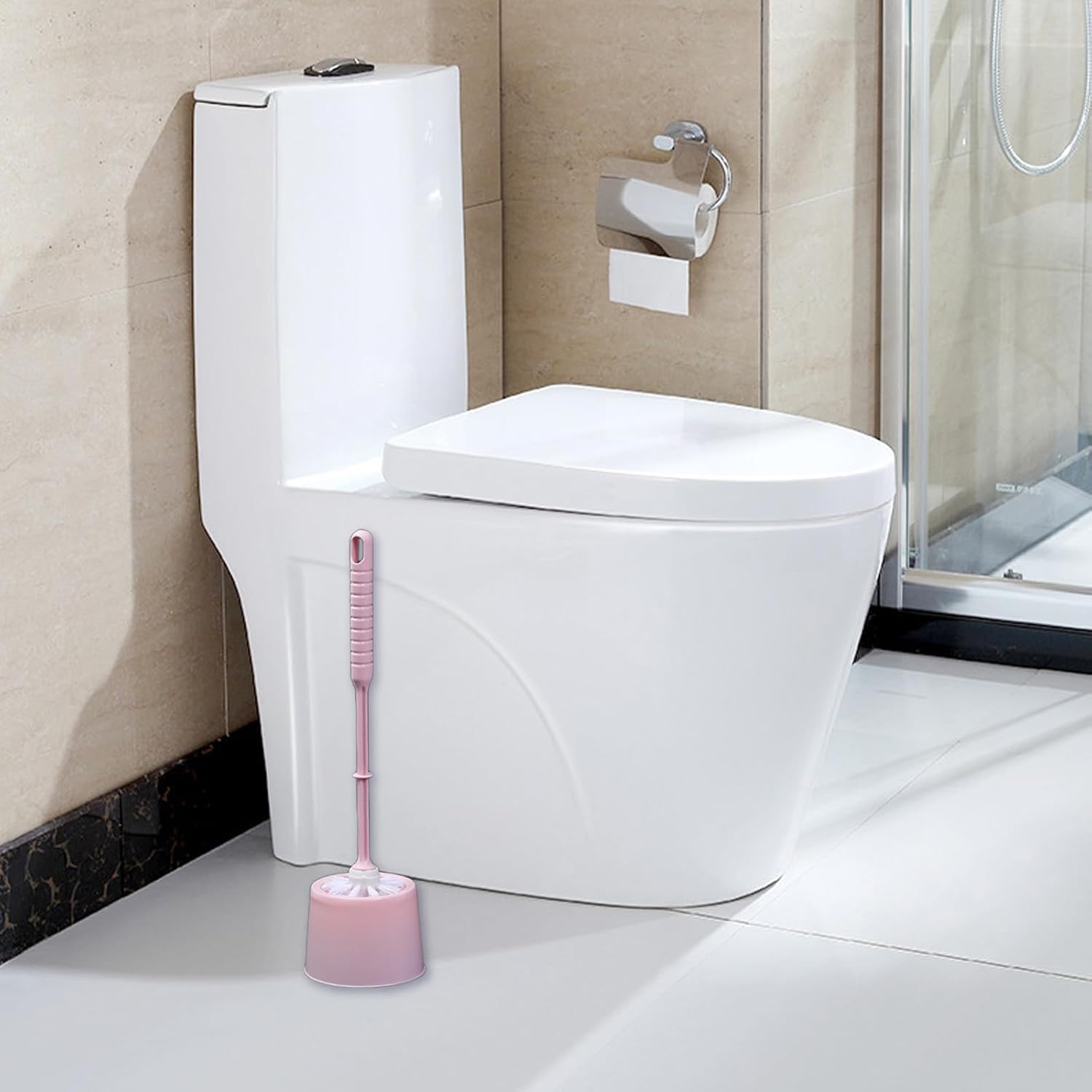 Toilet Plunger and Brush Set for Bathroom Cleaning