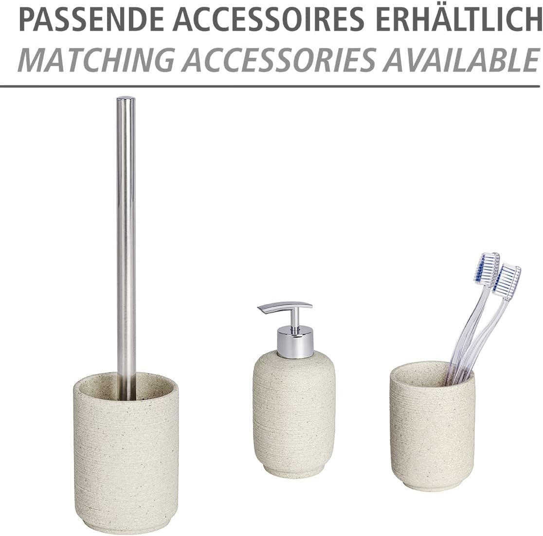 WENKO Goa Neo Beige Toilet Brush Holder 9x9x37cm