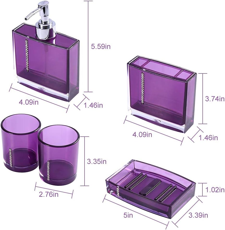 Greensen 5 Pcs Acrylic Bathroom Accessories Set