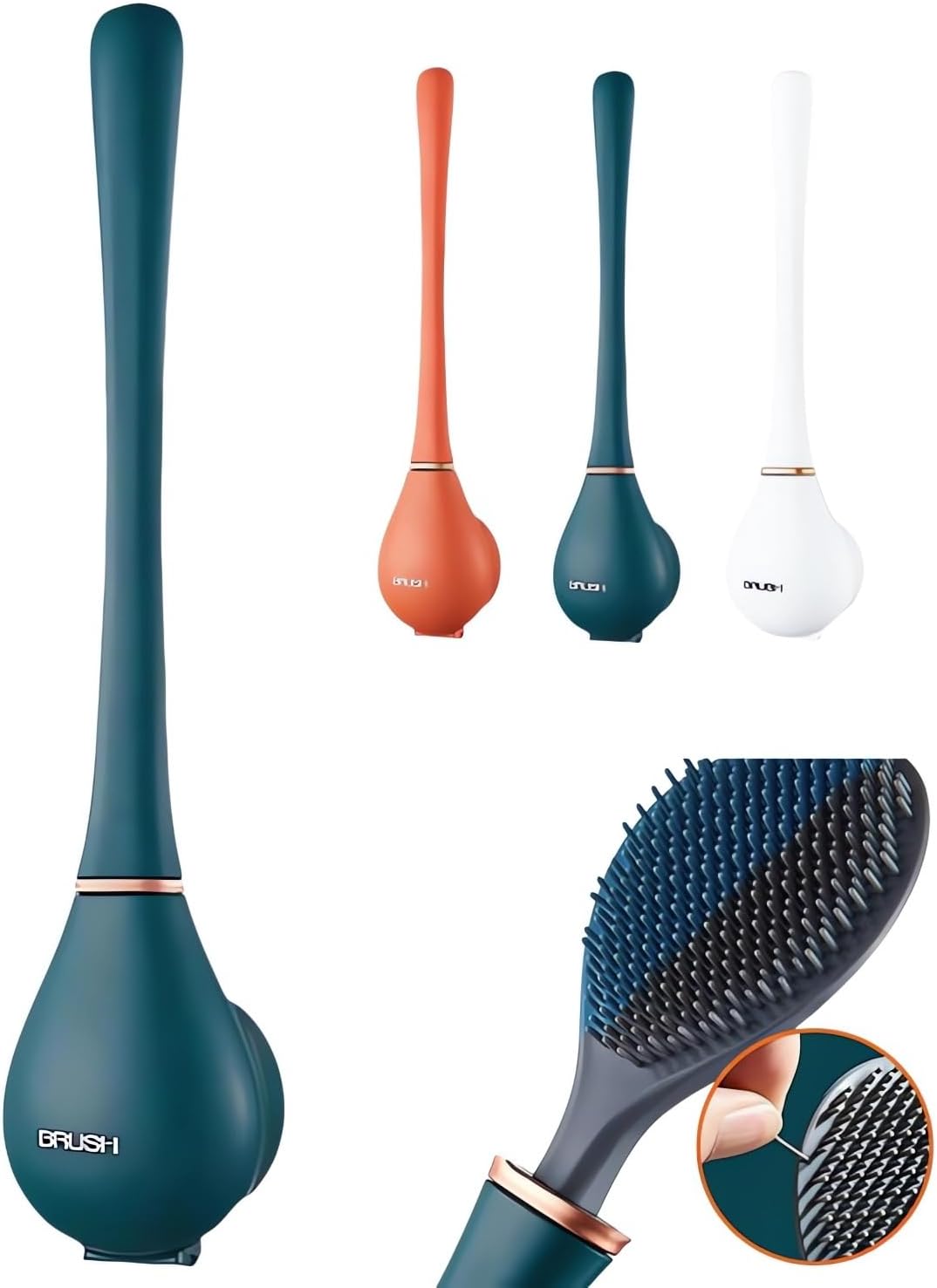 Vevogem Modern Flexible Silicone Toilet Brush Set 1