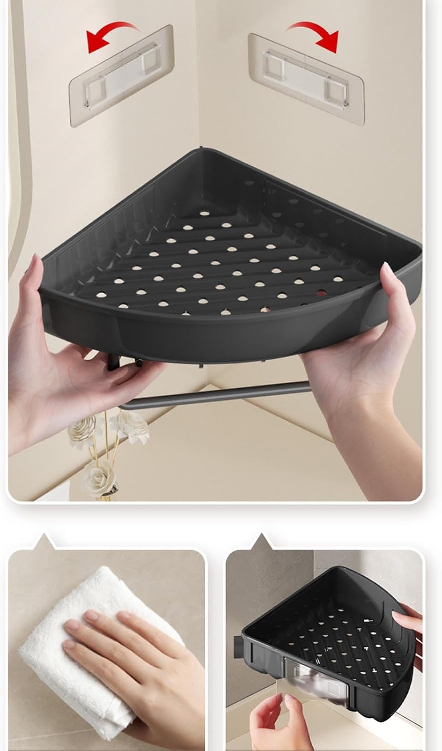 Kuuleyn Shower Shelf - Non Drill Corner Caddy Organizer
