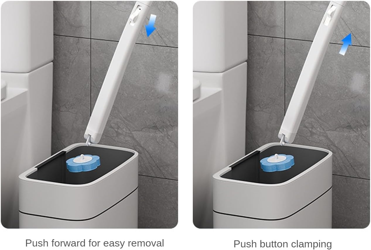Disposable Toilet Brush Holder Set with Refills Pink