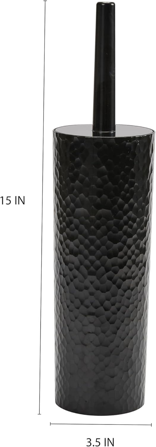 Bath Bliss Hammered Texture Toilet Brush in Black 1