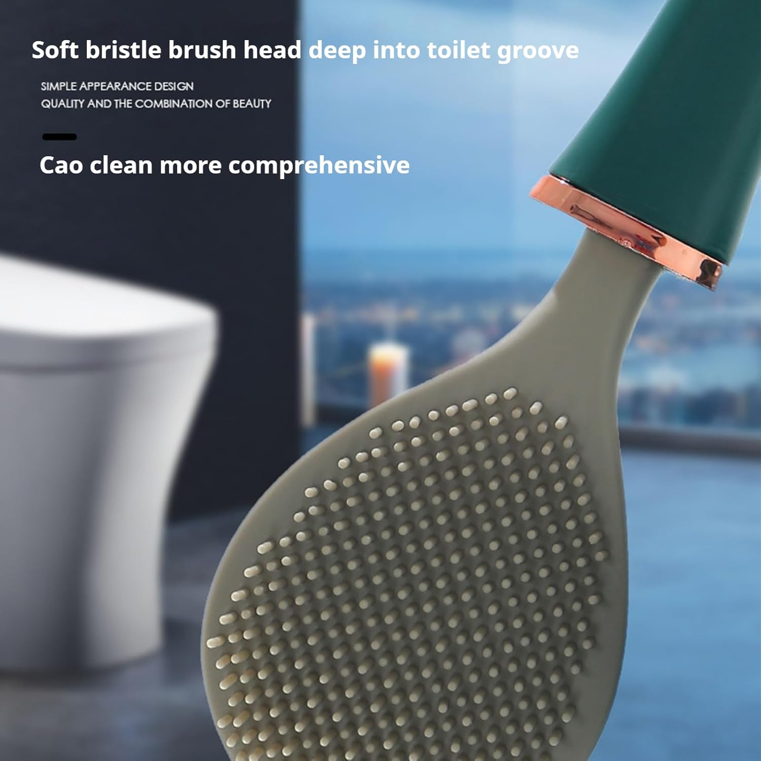 2025 Upgrade Flexible Silicone Toilet Brush with Holder