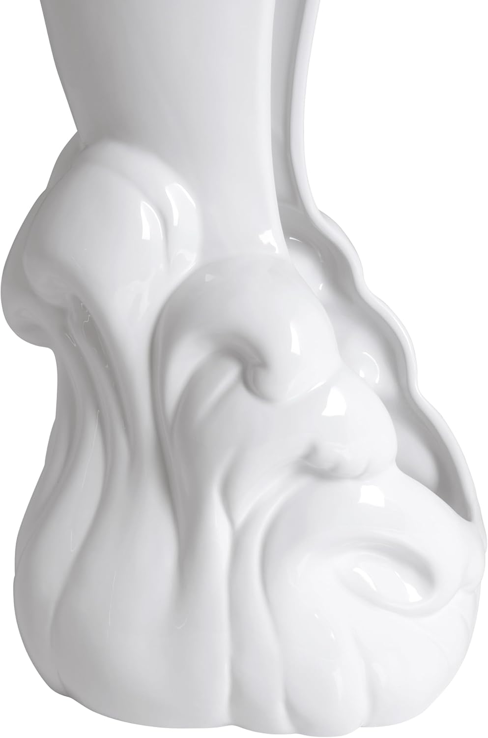Dolphin Ceramic Toilet Brush Holder with Plastic Brush Set - White