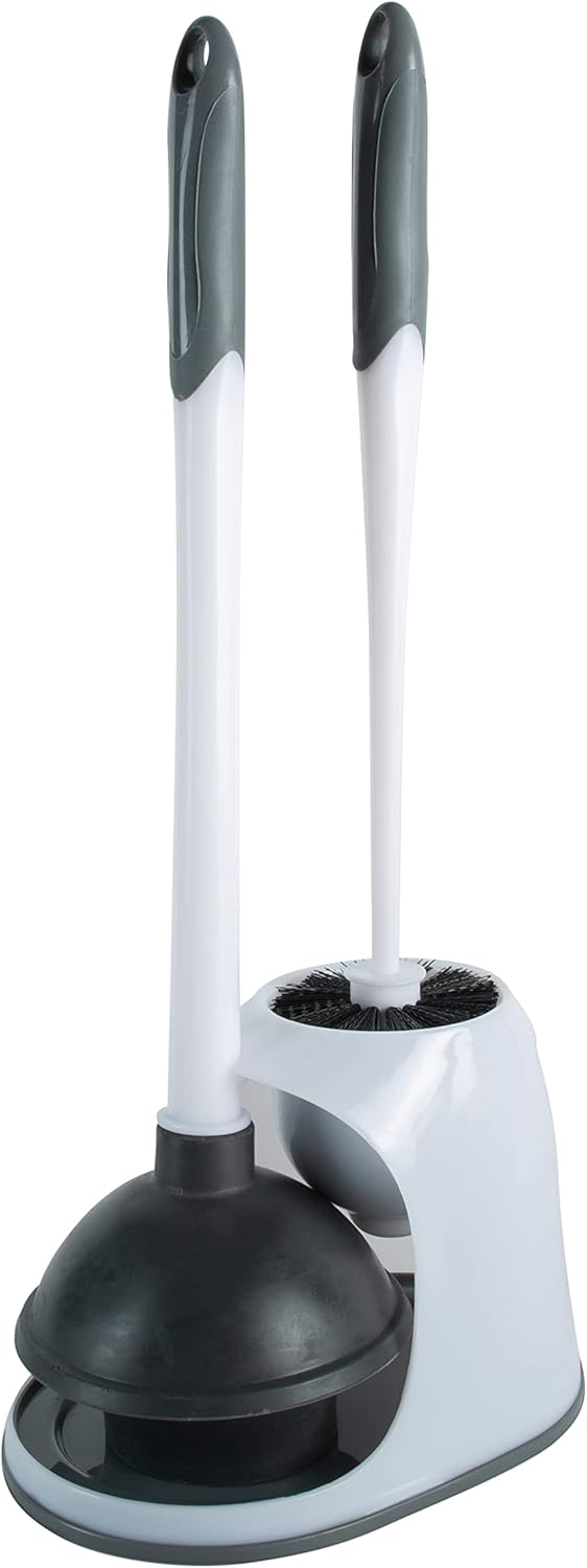 Bath Bliss 2-in-1 Bowl Plunger Set Compact Space-Saving Bathroom Tool