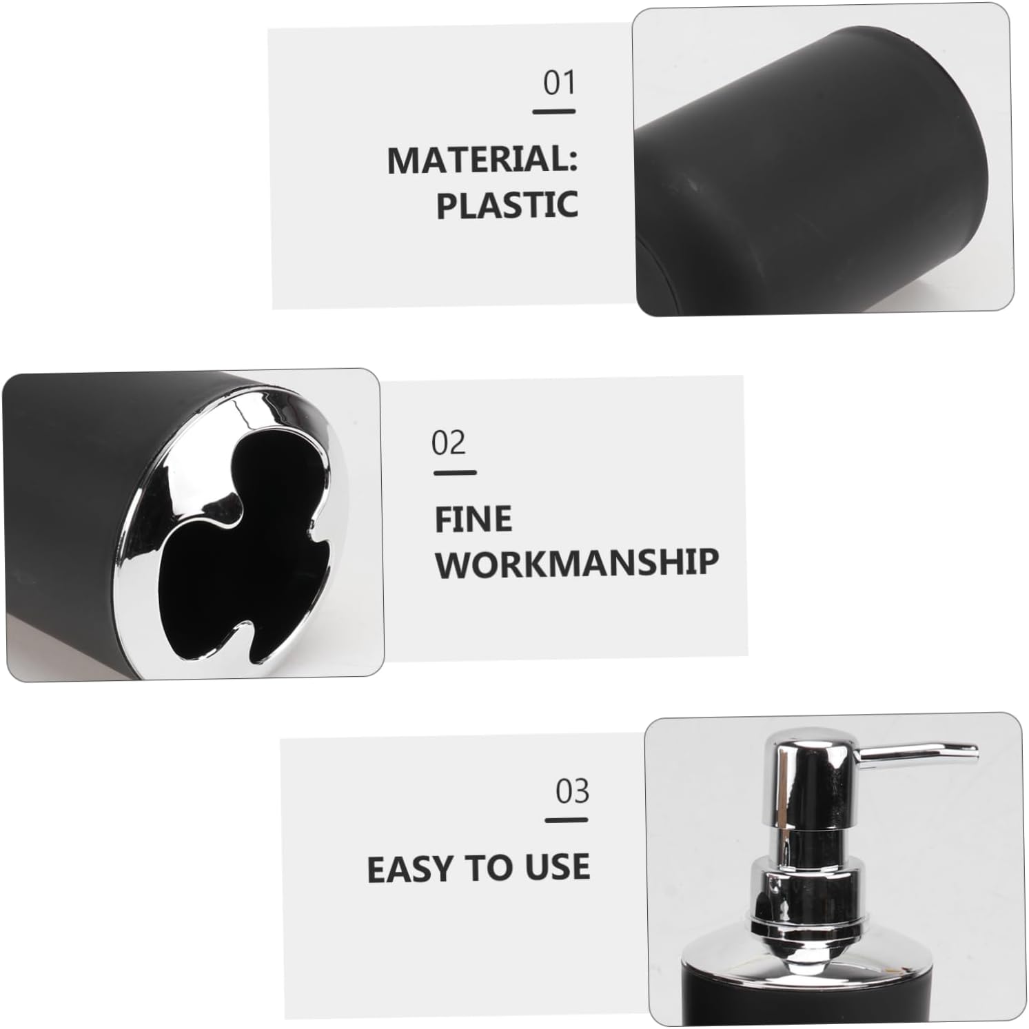 Cabilock Toothbrush Washing Cup Set 4pcs Black