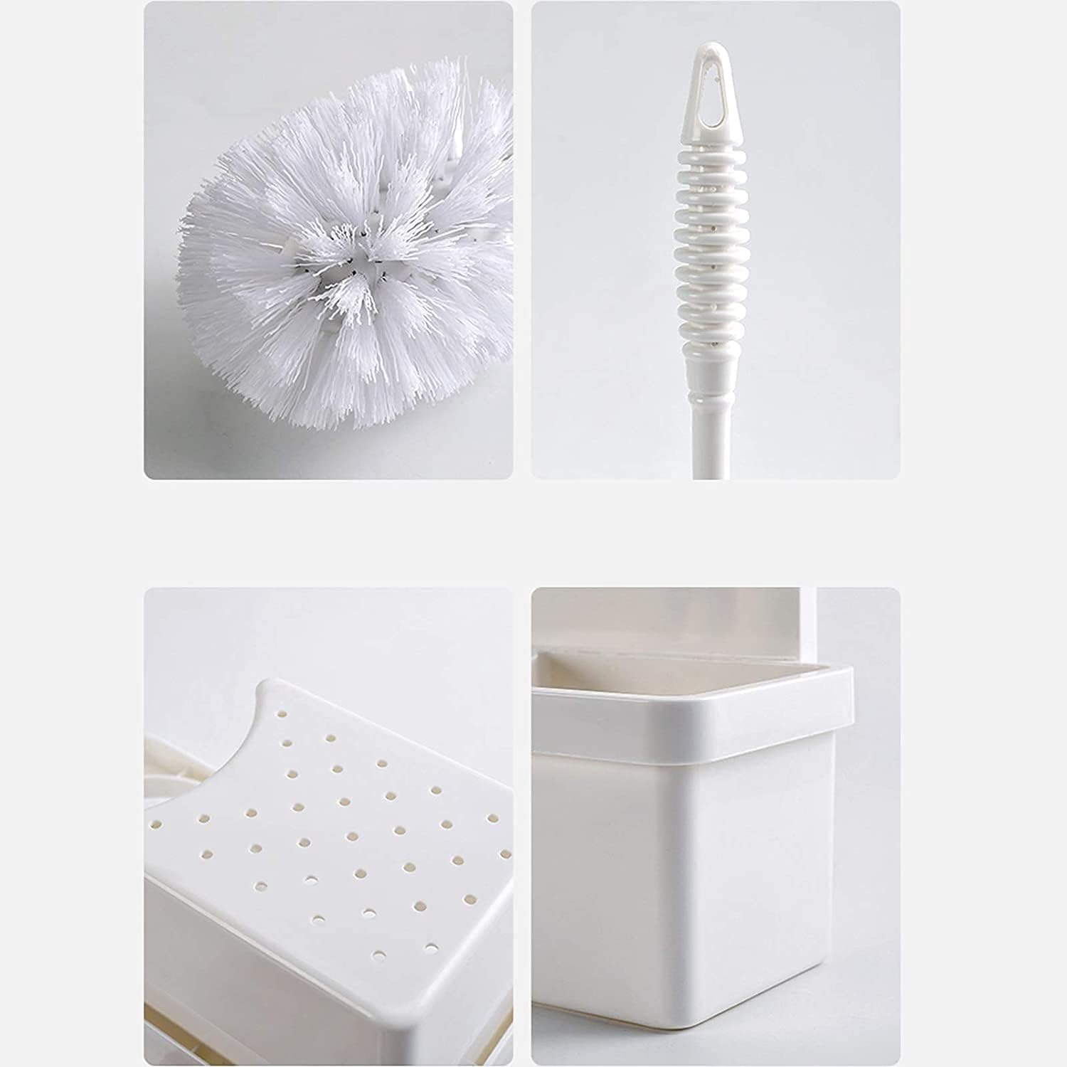 WSYTY Toilet Brush Set with Wall-Mounted Holder and Drip Tray