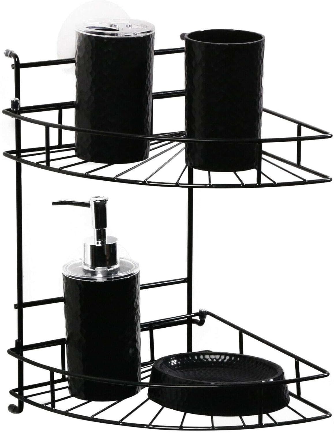 FINANCIALLY LIT LKOP 2 Shelf Metal Shower Corner Organizer