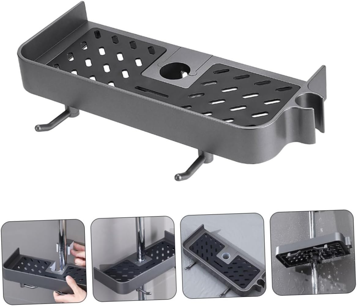 BRIGHTFUFU Shower Bar Basket Organizer for Bathroom Essentials