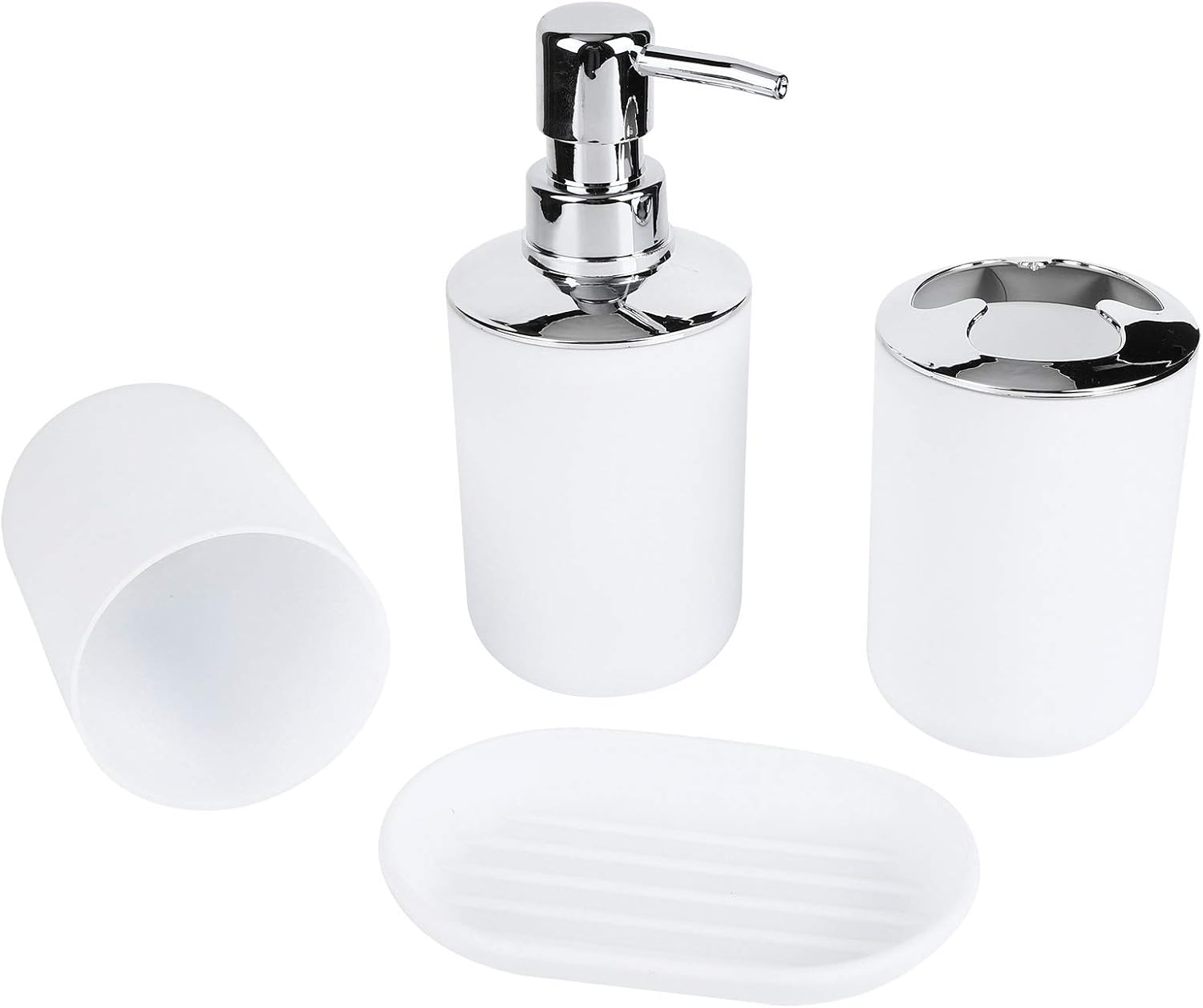 PerGar 4-Piece Bathroom Accessories Set White