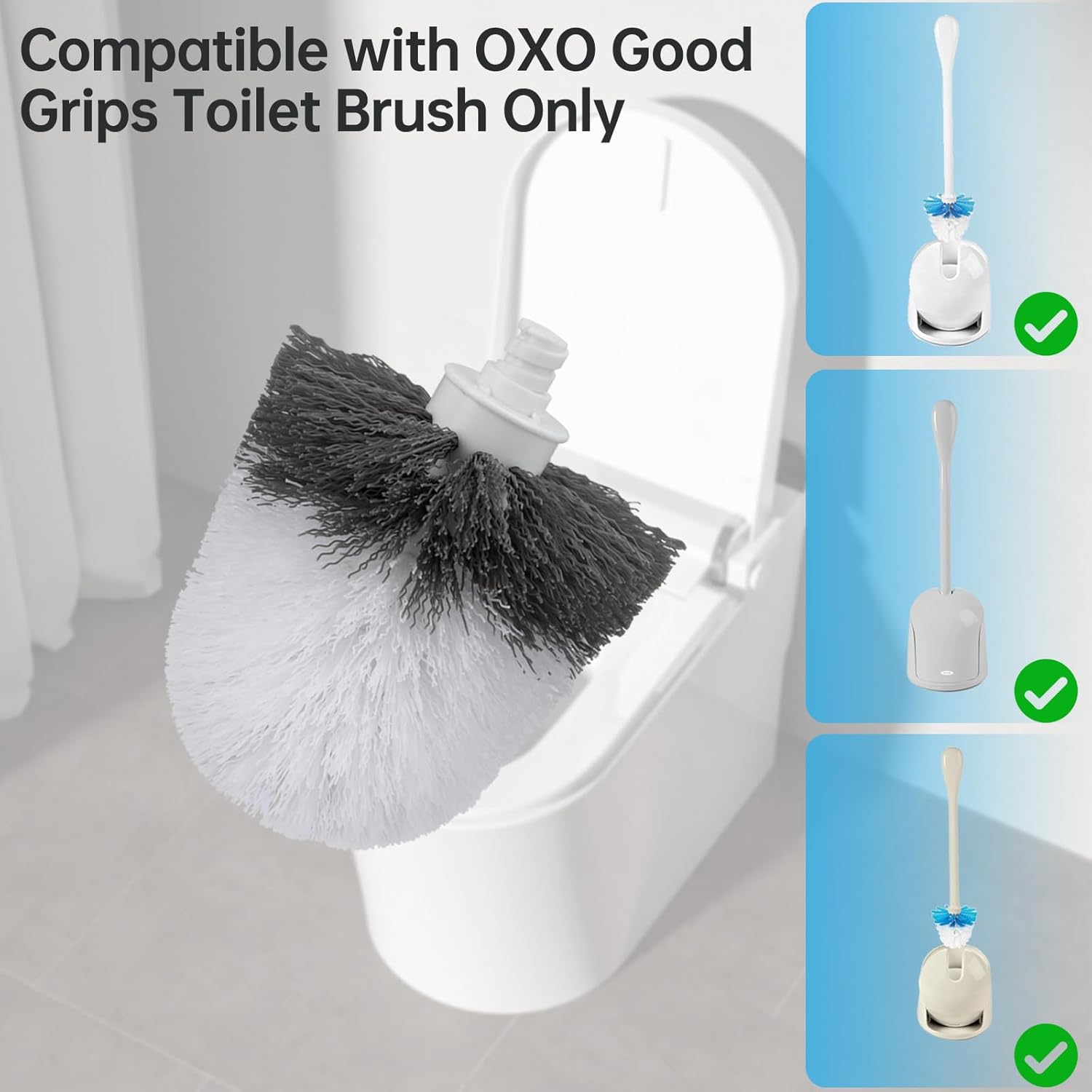 TEITEAI 2 Pack Toilet Brush Replacement Heads for OXO