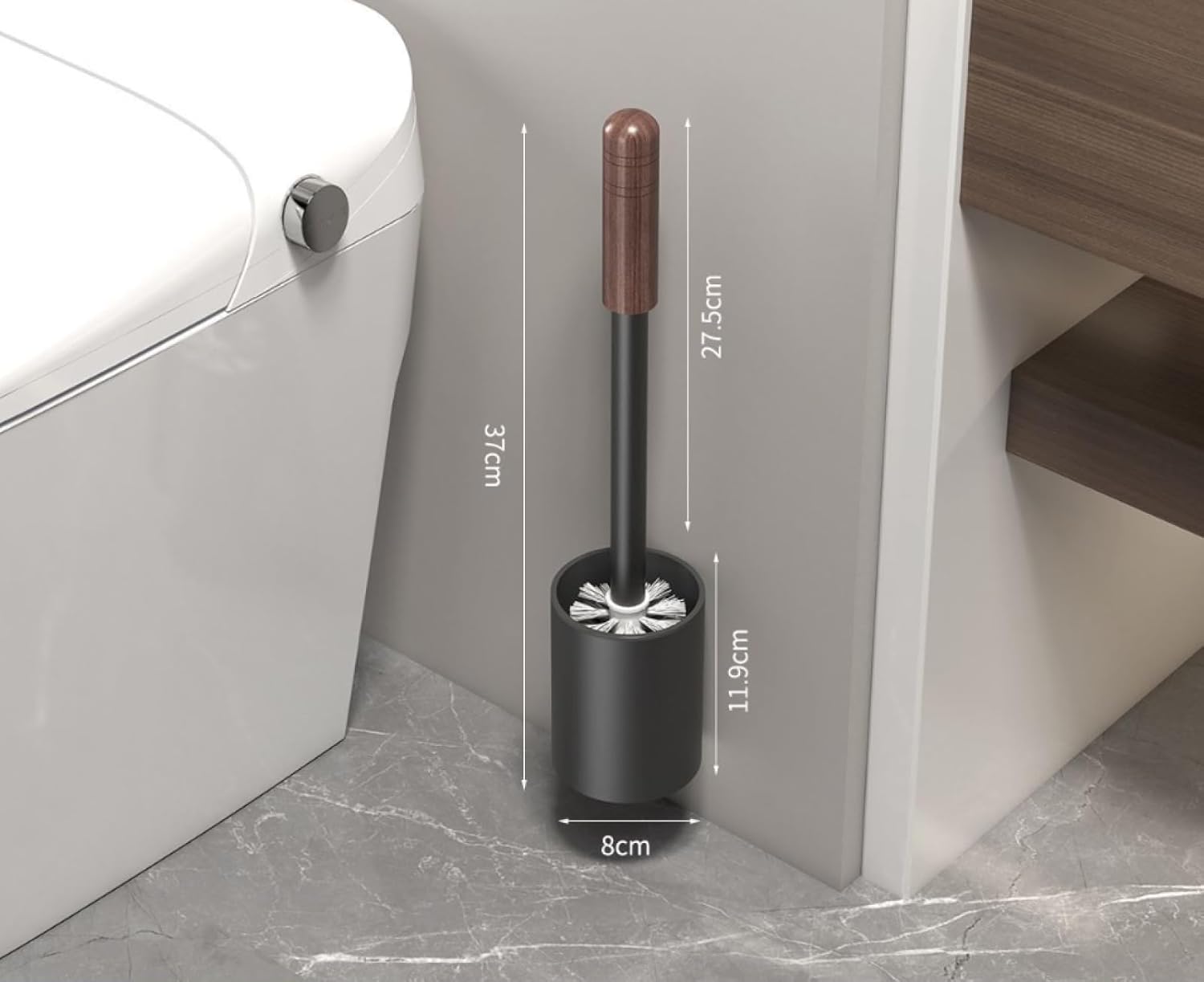 YEAMKE Toilet Brush with Removable Handle and Soft Bristles 1