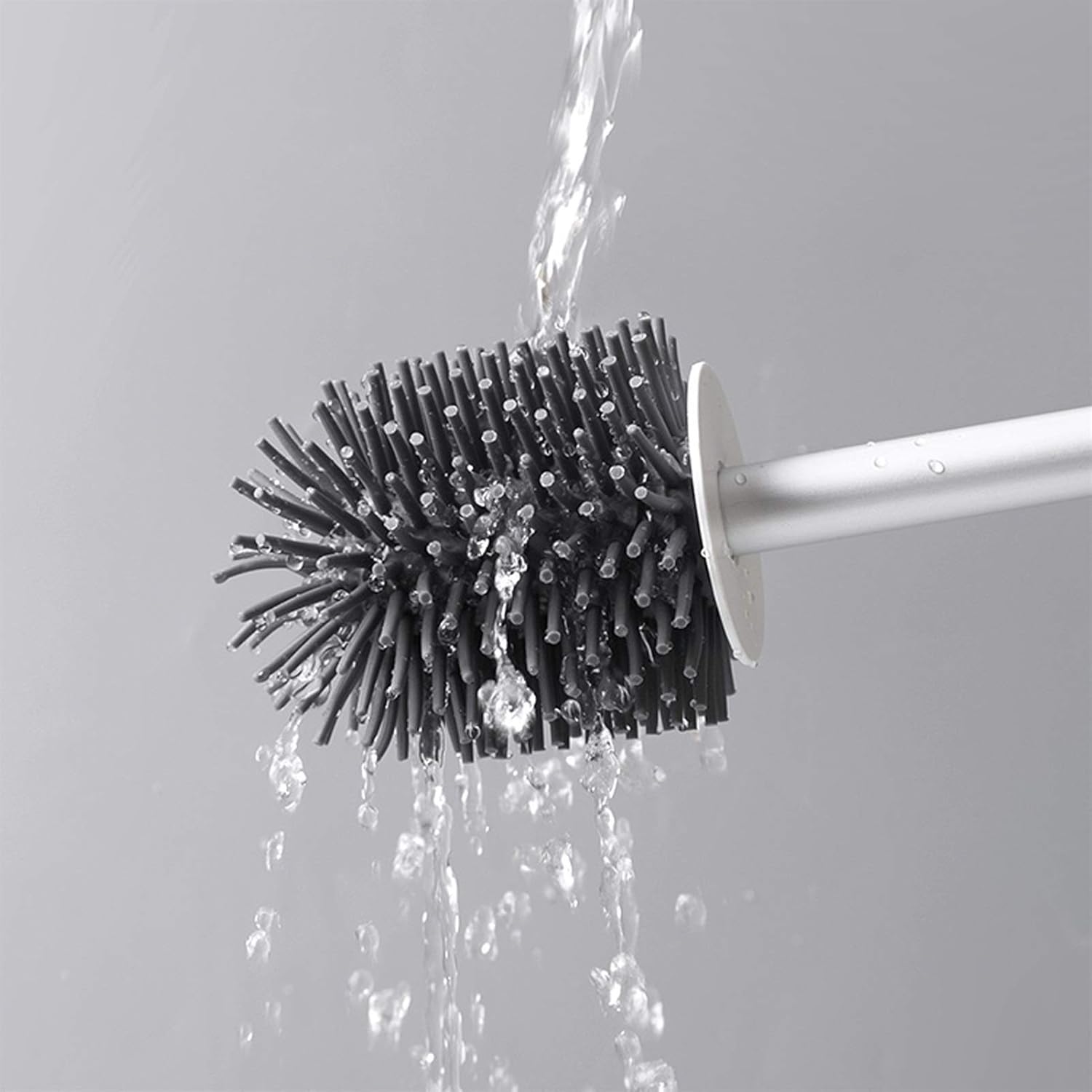Toilet Brush Holder with Drain Drawer and TPR Brush Head