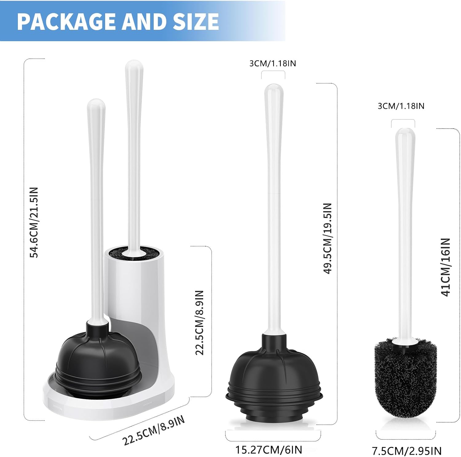 Uptronic Toilet Plunger and Brush Combo Set