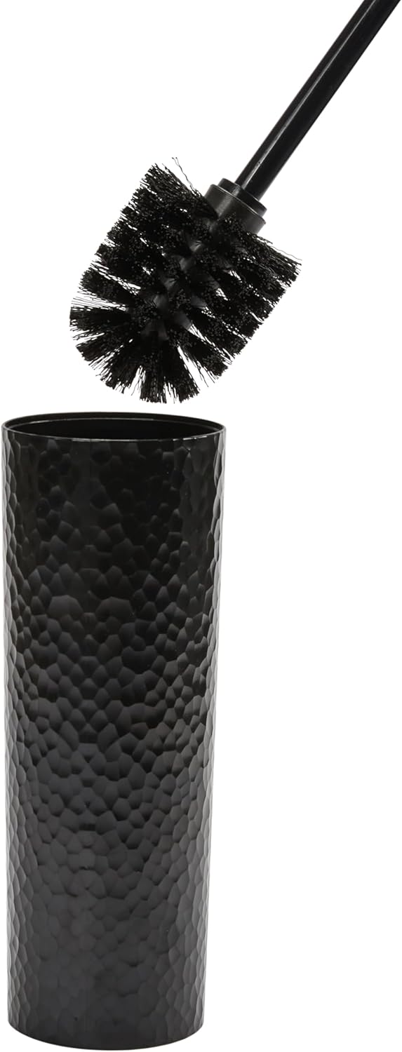 Bath Bliss Hammered Texture Toilet Brush in Black 1