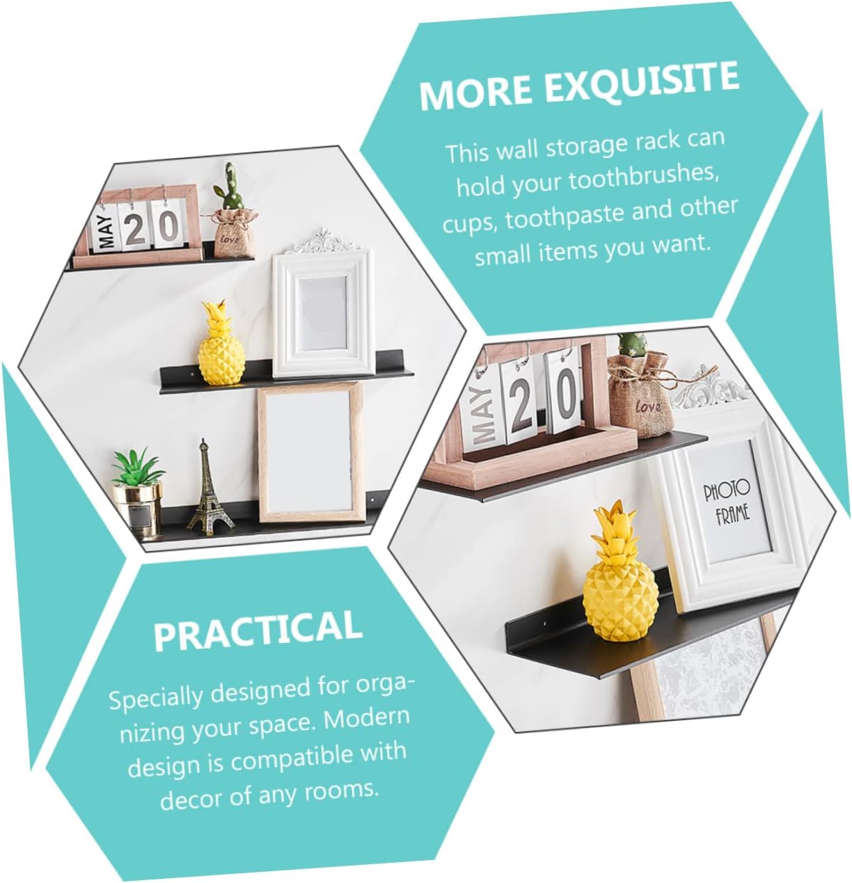 Garneck Wall Mounted Shower Caddy Non-punch Aluminum Storage Rack