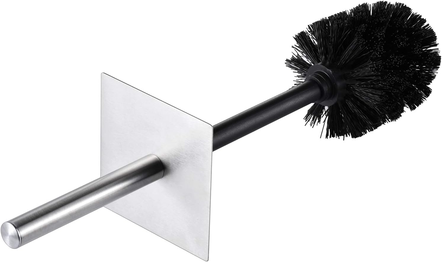 Deluxe Toilet Brush with Bamboo Holder and Stainless Steel Handle
