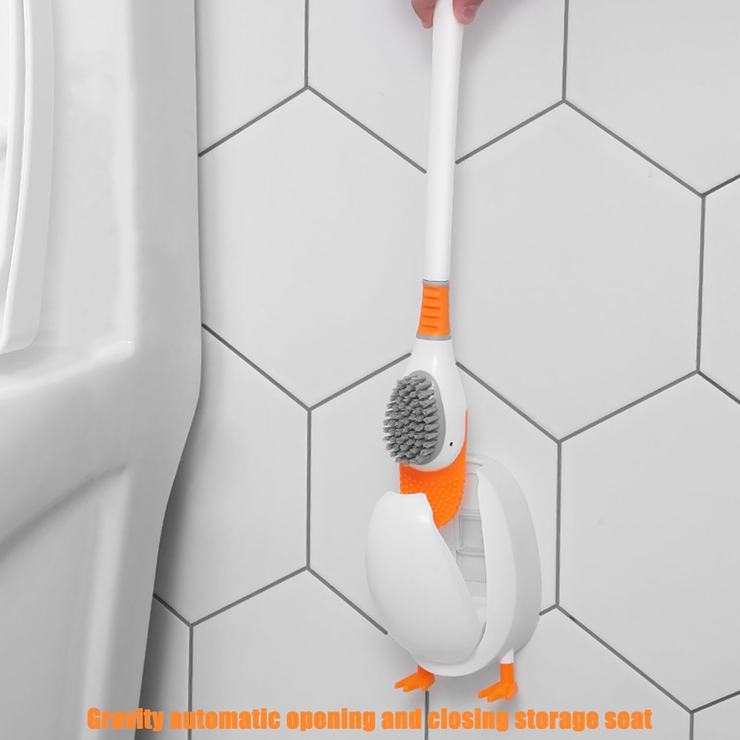 Duck Shape Toilet Brush with Storage Box