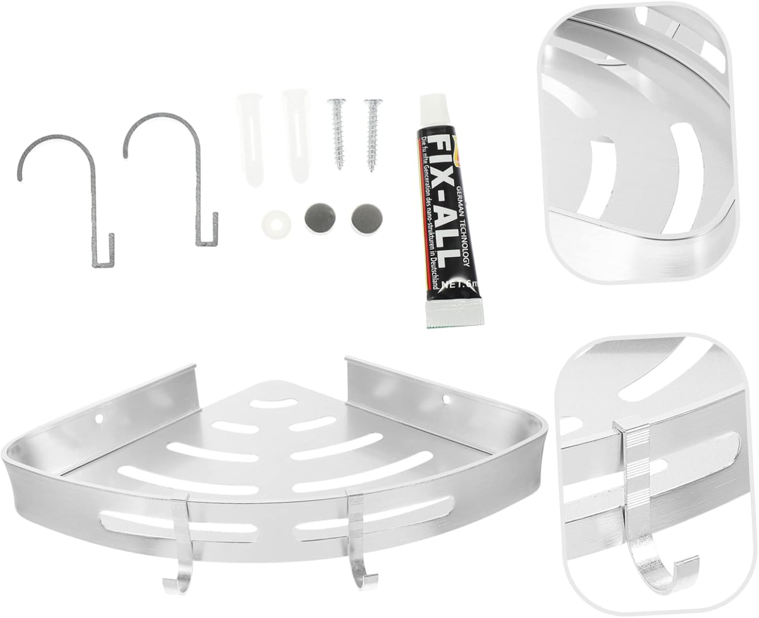 Zerodeko 2-Tier Aluminum Shower Organizer with Hooks