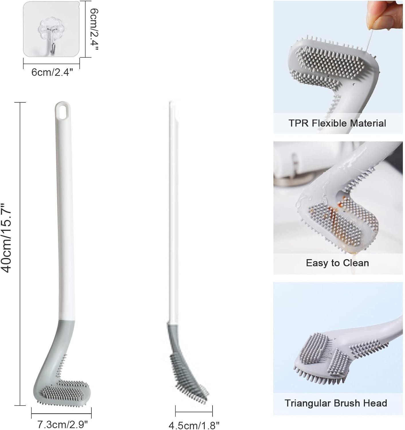RJDJ Flexible Silicone Toilet Brush with Holder 1