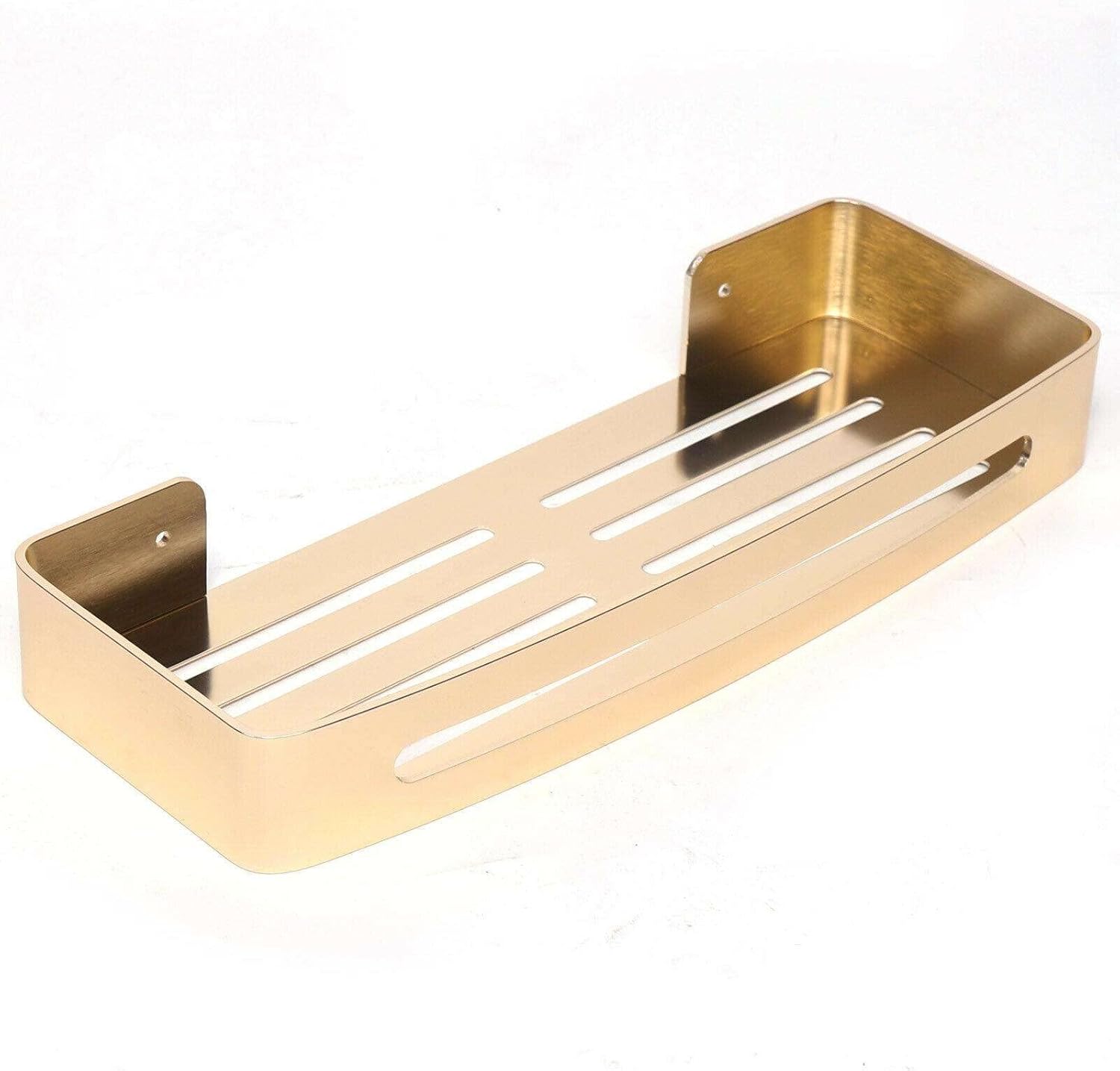 FINANCIALLY LIT LKOP Gold Aluminum Wall Mounted Shower Caddy