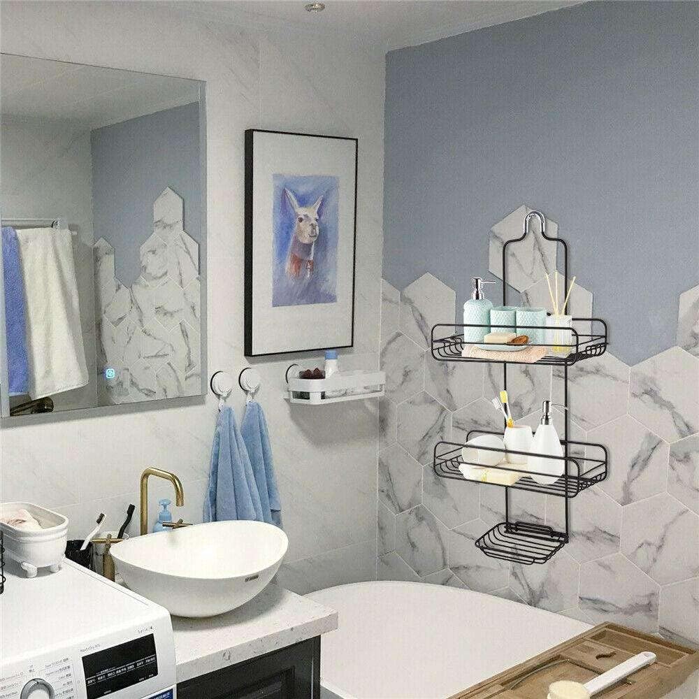 FINANCIALLY LIT 3-Tier Shower Head Organizer Stainless Caddy