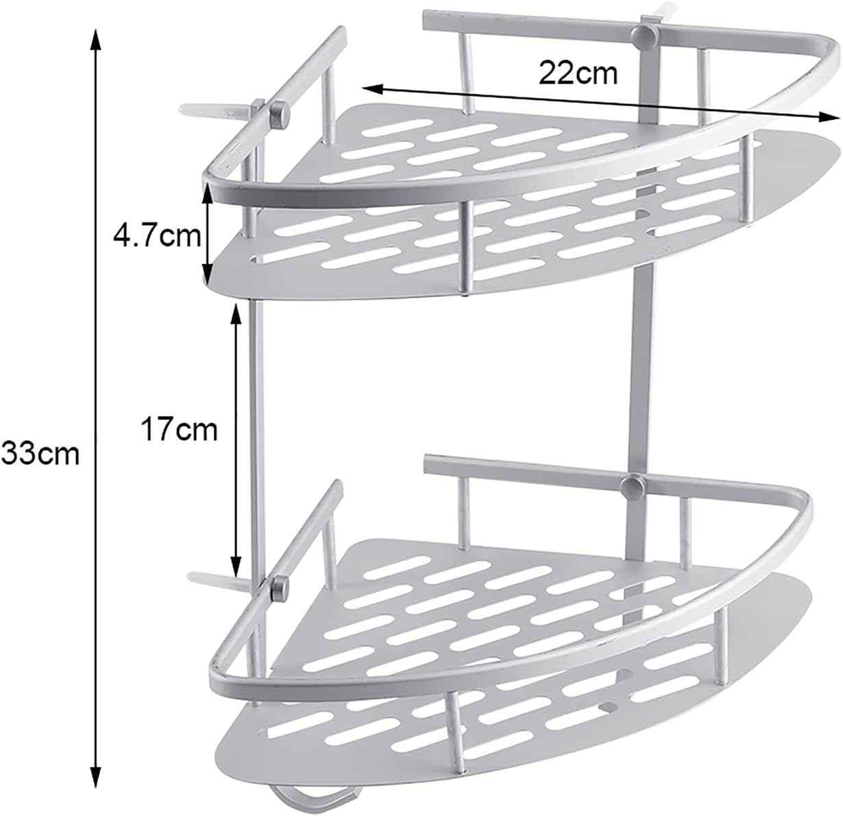 Senrusa Aluminum Dual Tier Shower Caddy Shelf