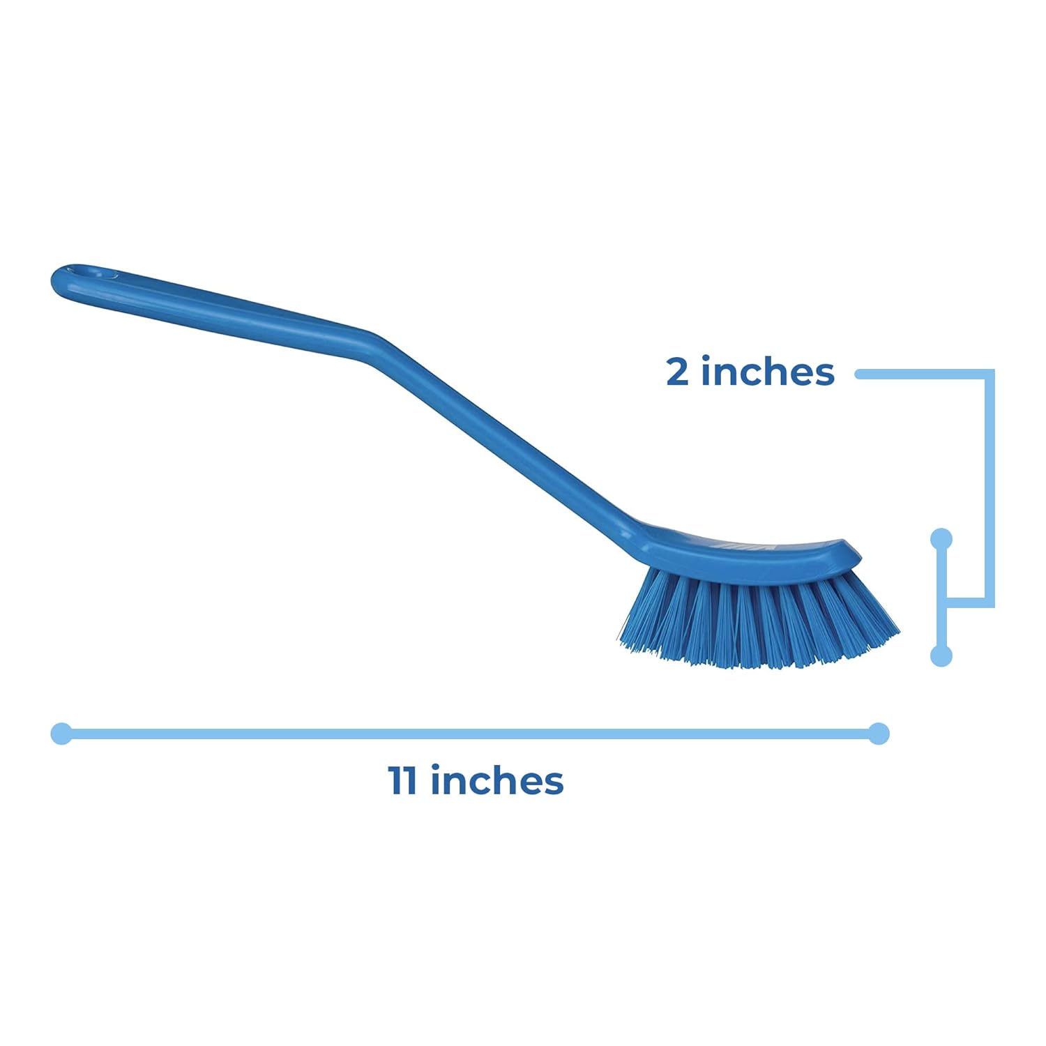 Vikan Fine Dish Brush - 11 Inch Blue Heavy-Duty Narrow