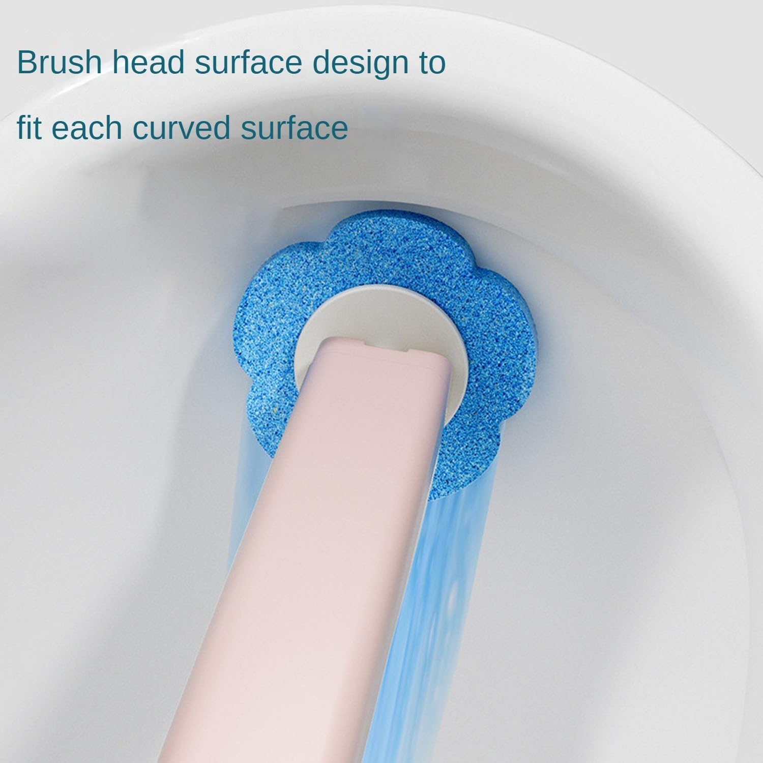 Disposable Toilet Brush Holder Set with Refills Pink