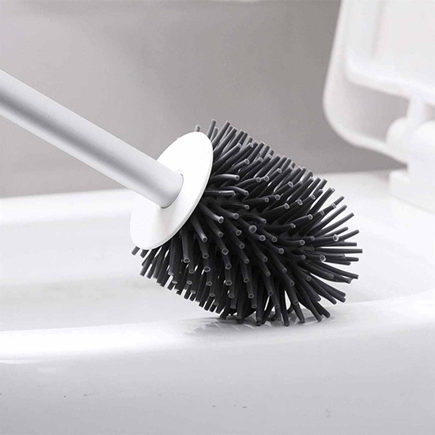 Toilet Brush Holder with Drain Drawer and TPR Brush Head