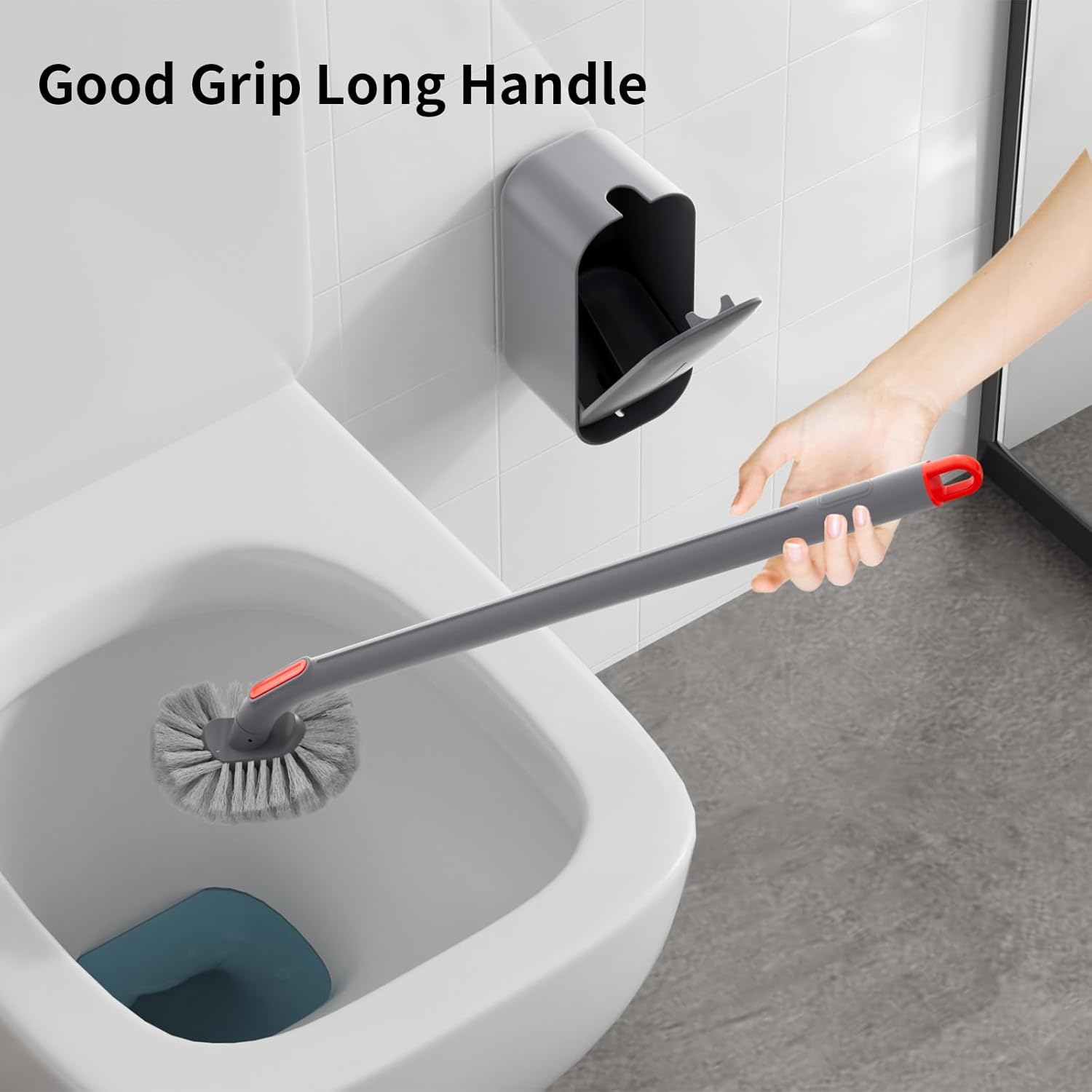 UPRefine Toilet Bowl and Brush Holder Set with Curved Design