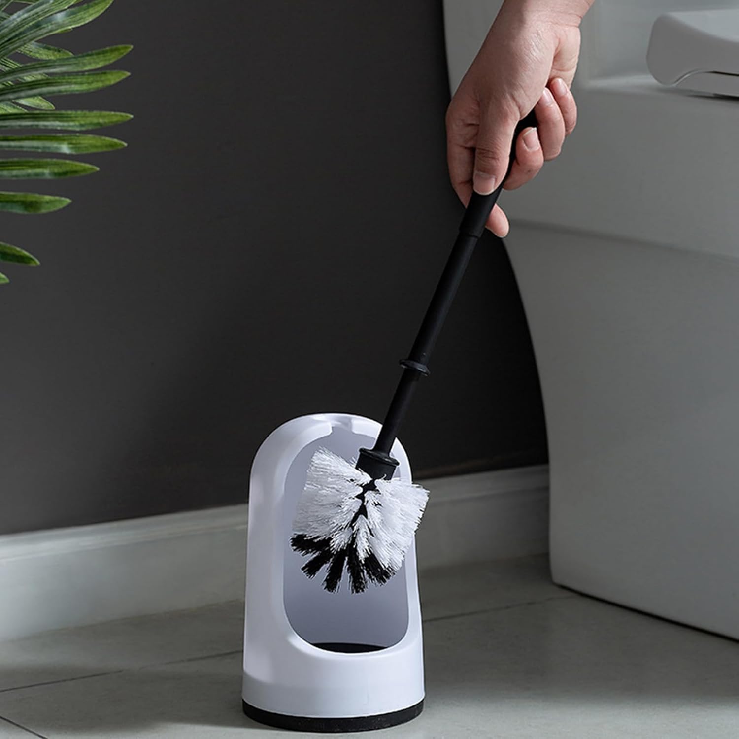 AYKHDS Toilet Brush and Holder Set Wall-Mounted Deep Cleaning Brush