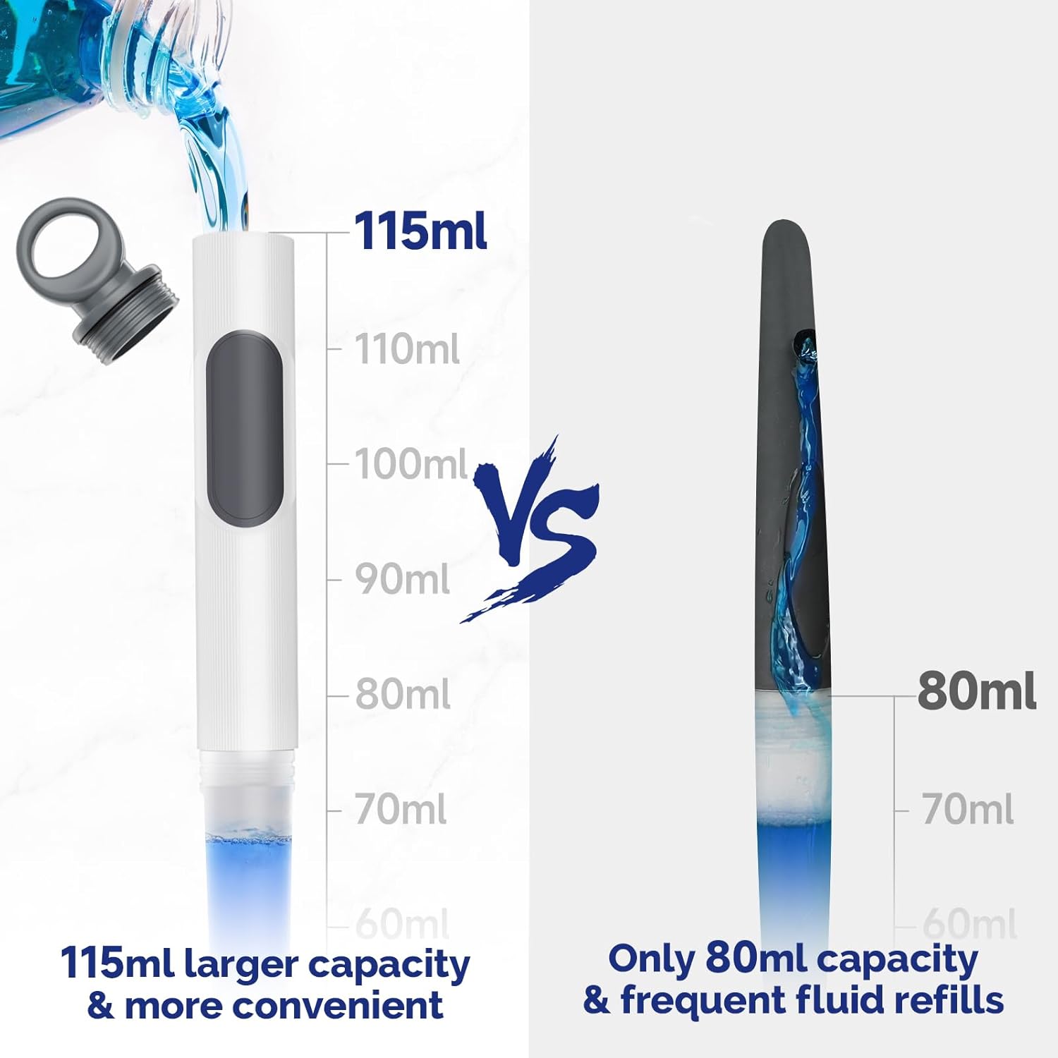 Hamitor Toilet Brush Holder Set with Silicone Brush and Refillable Handle