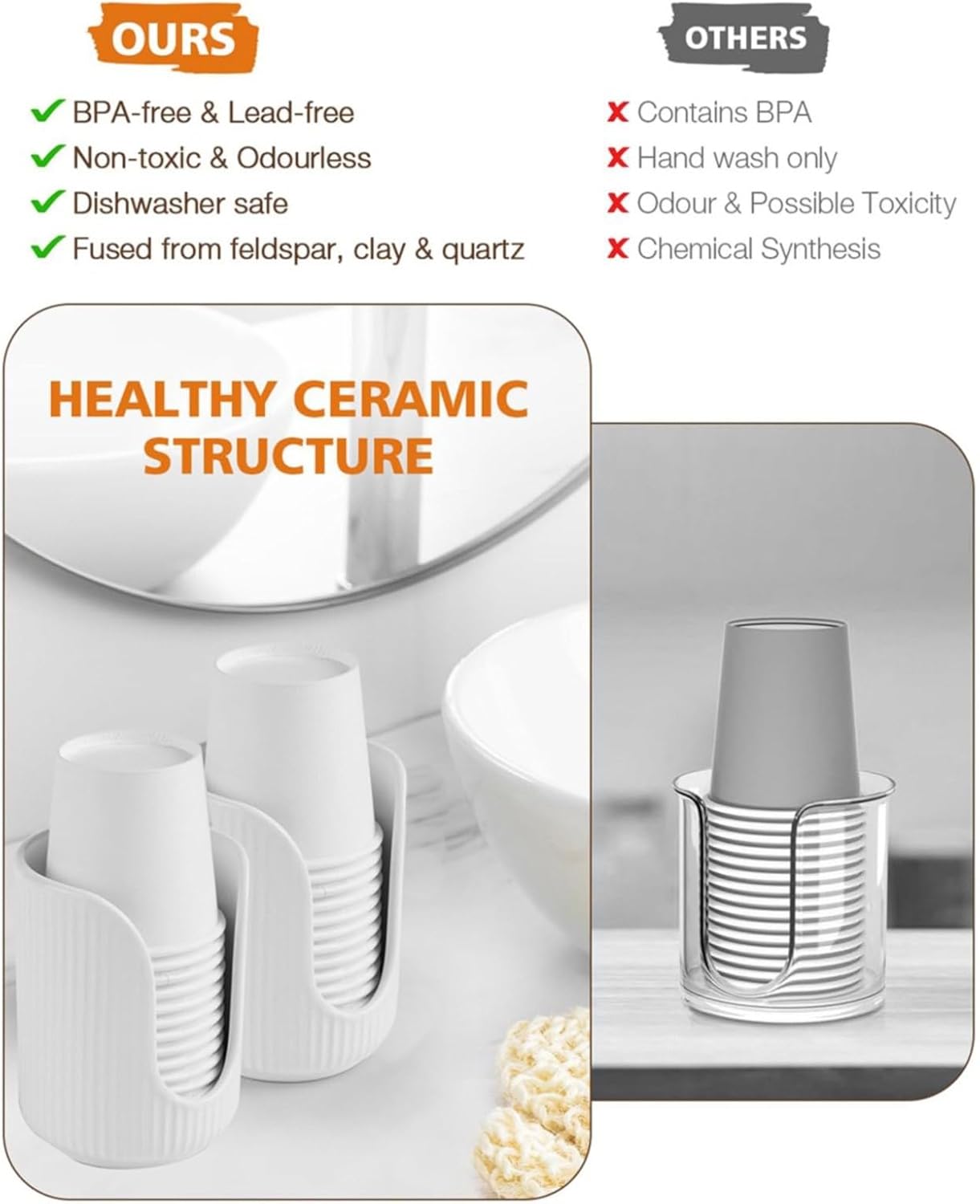 Zesijuna Large Dish Rack with Vertical Stripes