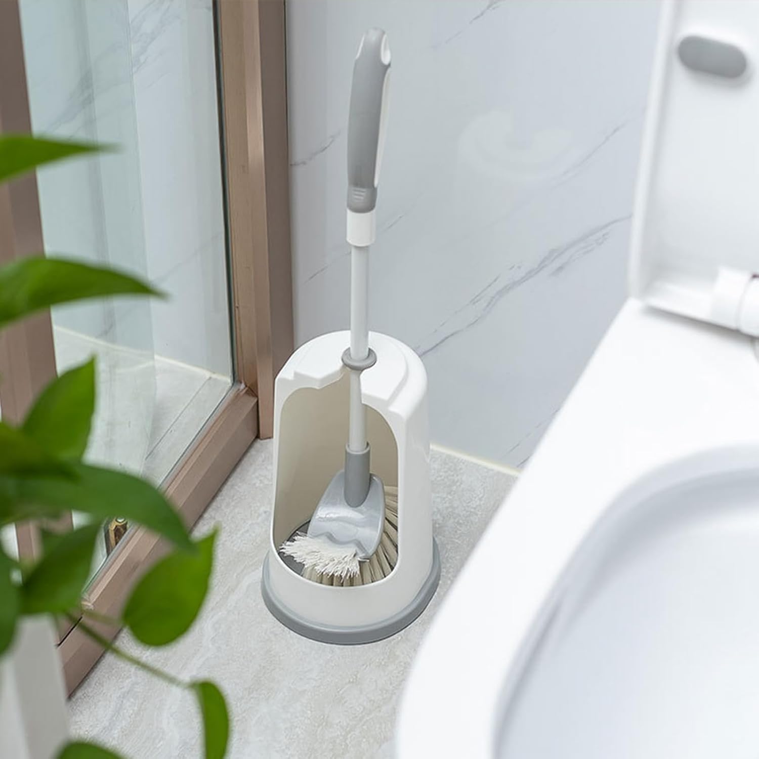Vansza Toilet Brush with Holder Deep Cleaning Set for Bathroom