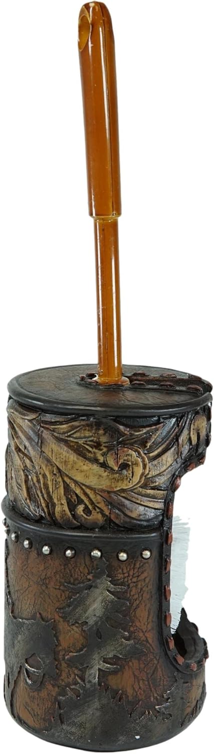Ebros Gift Western Cowboy Toilet Brush Holder Set