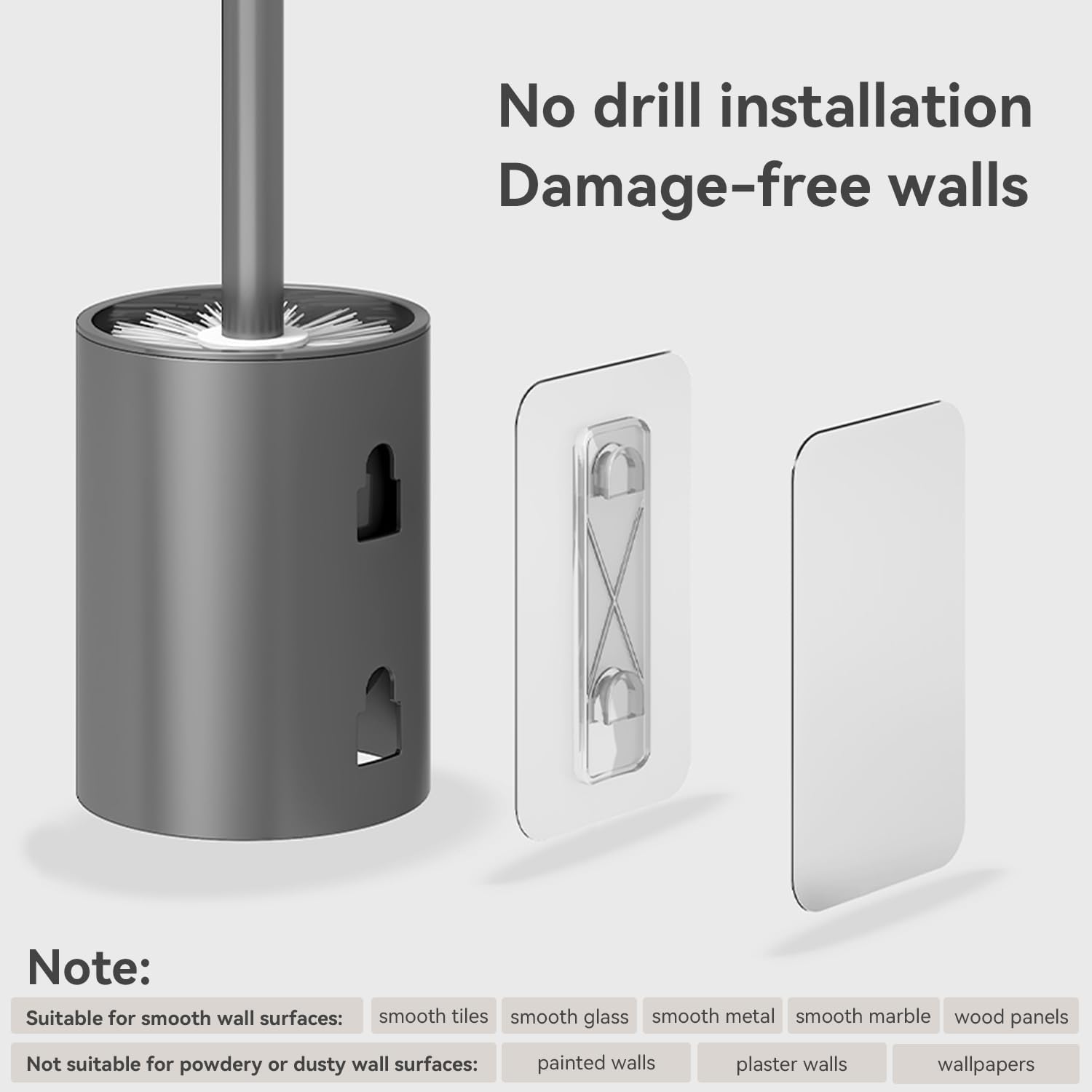 Esusom Toilet Brush and Holder Set with Durable Bristles
