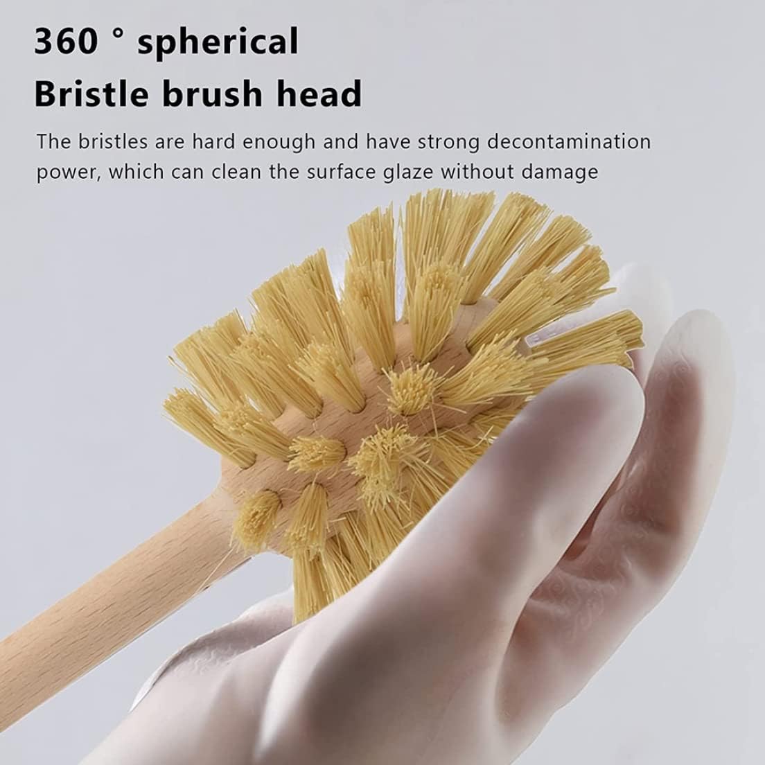 Eioflia Wood Toilet Brush 2PCS 14x3in Non Slip