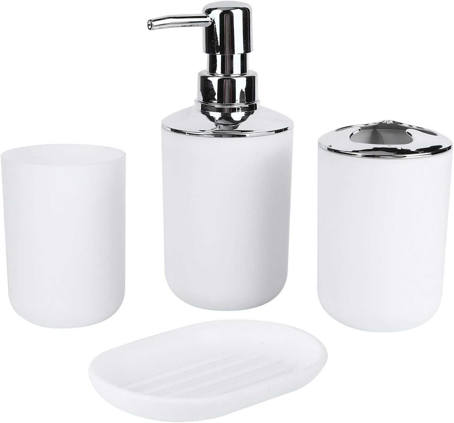 Kuuleyn 4Pcs Bathroom Accessory Set White