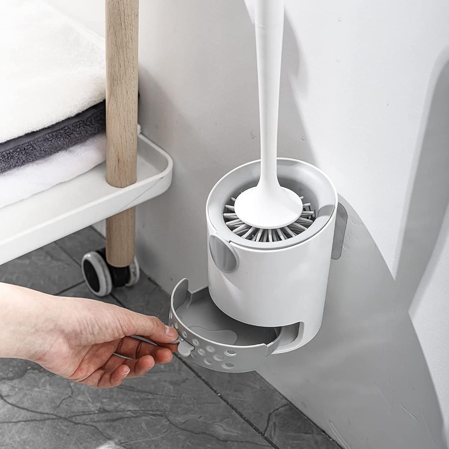 Nicfaky 2X Toilet Brush with Holder Set