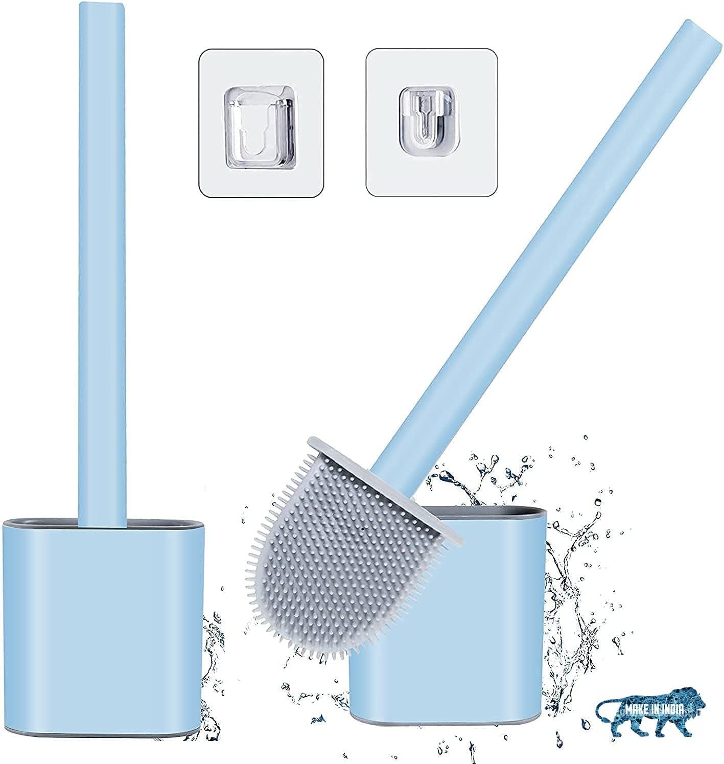 Silicone Toilet Brush Set with Wall Hook and Holder