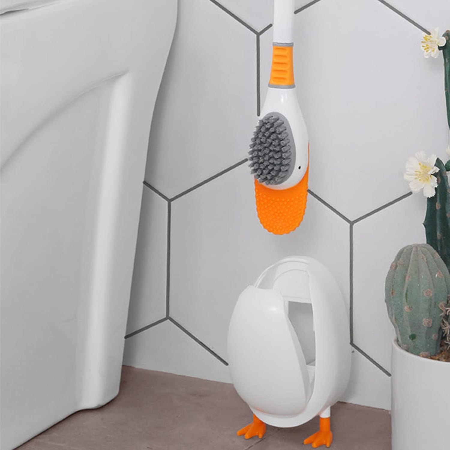 Duck Shape Toilet Brush with Storage Box