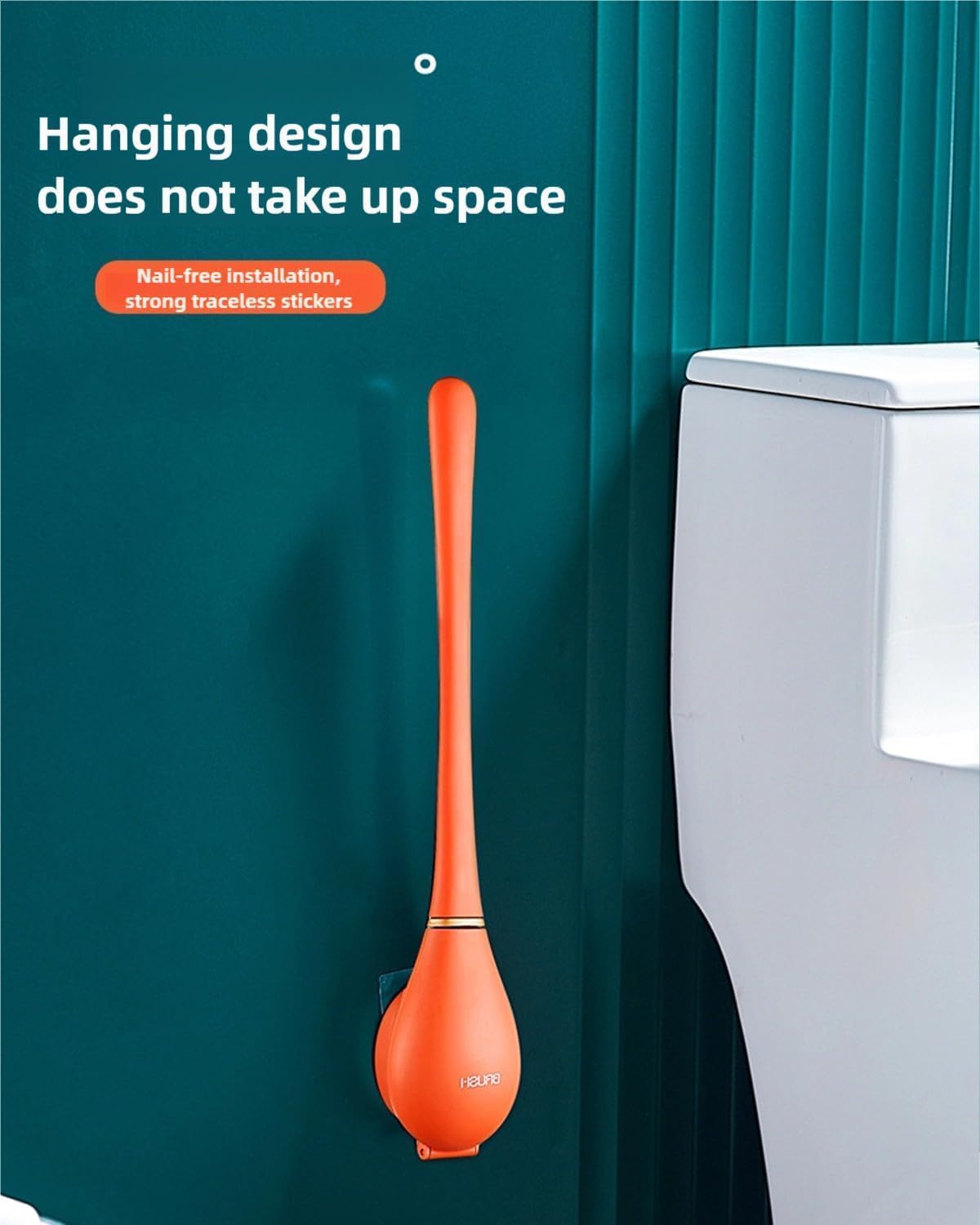 Modern Flexible Silicone Toilet Brush Set with Holder
