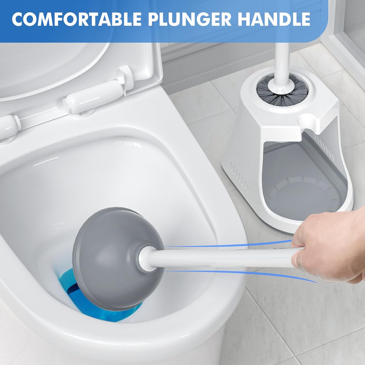 LOVLOY 2-in-1 Toilet Brush and Plunger Set