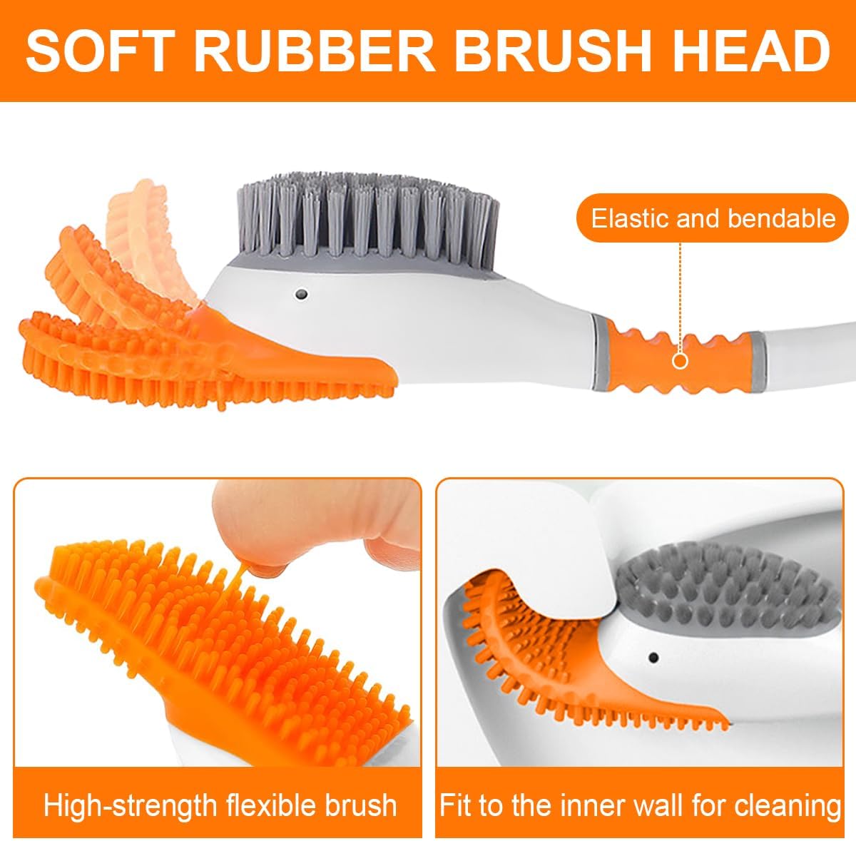 Diving Duck Toilet Brush with Wall Holder Silicone and TPR Design