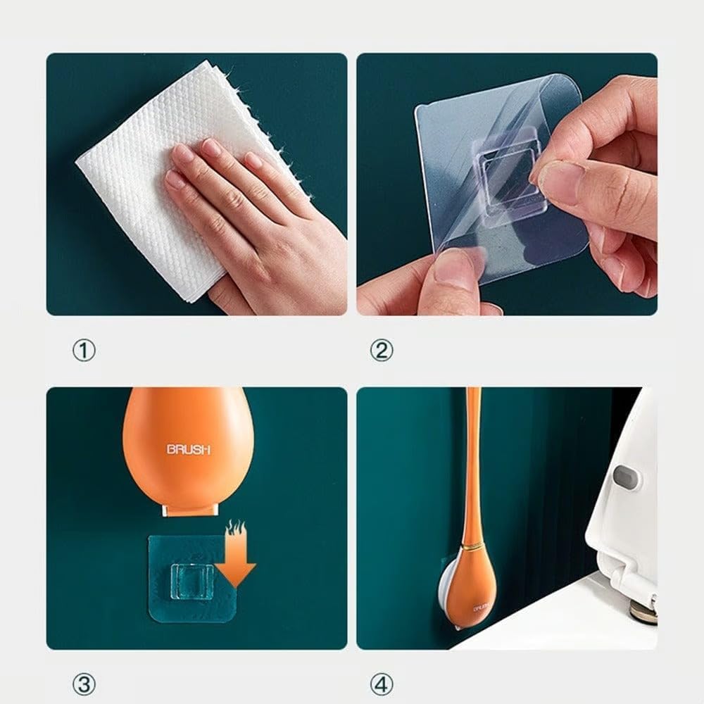 Modern Flexible Silicone Toilet Brush with Holder Set