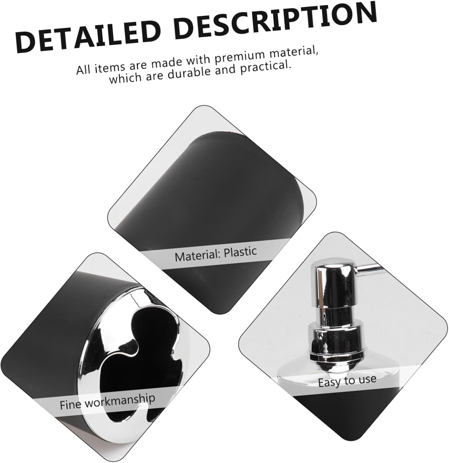 Cabilock Toothbrush Washing Cup Set 4pcs Black